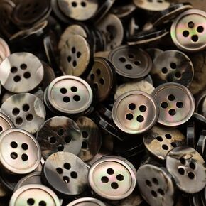 20 Pieces Genuine Black Mother of Pearl Buttons for Shirts Dresses Polo DIY Craft (Diameter 11.5MM)