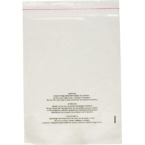 Uline Clear Poly Mailers Plastic Bundle Bags 8" x 10" 1.5 mil Suffocation Warning Bags, 100 Pack (S-16790)
