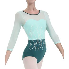 Arden - White Embroidery Dance Leotard For Women Ballet and Dance