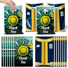 Andi Cppss Radioactive Party Favor Bags - 50PCS Radioactive TV Show Theme Plastic Gifts Bags 7.1x10.2Inch Radioactive Symbol Pattern with Thank You Party Treat Bags Birthday Party Snack Bags for Kids