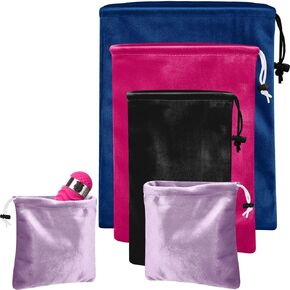 Amylove 4 Pcs Adult Game Toy Storage Bags Multicolor Drawstring Storage Bag Reusable Adult Toy Organizer Multipurpose Adult Toy Bag Receive Bag Pouch, 4 Sized for Home Travel