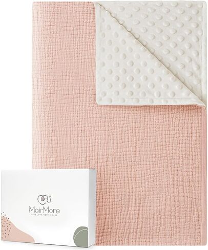 بطانية أطفال للأولاد والبنات، بطانية من الموسلين مع ظهر منقط للأطفال حديثي الولادة، ناعمة ومسامية - 30 بوصة × 40 بوصة (أخضر) in Kuwait