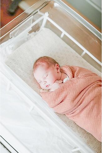 بطانية أطفال للأولاد والبنات، بطانية من الموسلين مع ظهر منقط للأطفال حديثي الولادة، ناعمة ومسامية - 30 بوصة × 40 بوصة (أخضر) in Kuwait