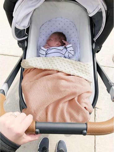 بطانية أطفال للأولاد والبنات، بطانية من الموسلين مع ظهر منقط للأطفال حديثي الولادة، ناعمة ومسامية - 30 بوصة × 40 بوصة (أخضر) in Kuwait