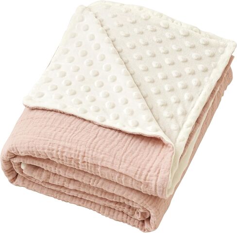 بطانية أطفال للأولاد والبنات، بطانية من الموسلين مع ظهر منقط للأطفال حديثي الولادة، ناعمة ومسامية - 30 بوصة × 40 بوصة (أخضر) in Kuwait