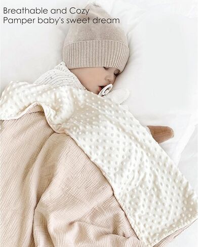 Baby Blanket for Boys and Girls, Muslin Receiving Swaddle Blanket with Dotted Backing for Newborn Infant Toddler, Soft & Breathable- 30"*40" (Green) in Saudi Arabia