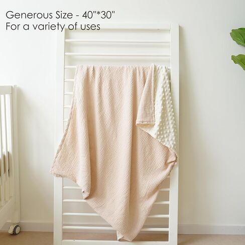 Baby Blanket for Boys and Girls, Muslin Receiving Swaddle Blanket with Dotted Backing for Newborn Infant Toddler, Soft & Breathable- 30"*40" (Green) in Saudi Arabia
