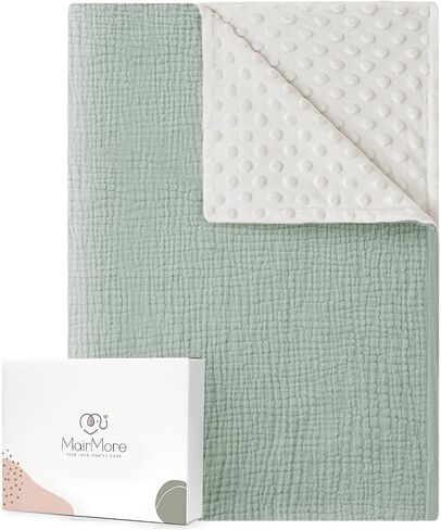 Baby Blanket for Boys and Girls, Muslin Receiving Swaddle Blanket with Dotted Backing for Newborn Infant Toddler, Soft & Breathable- 30"*40" (Green) in Saudi Arabia
