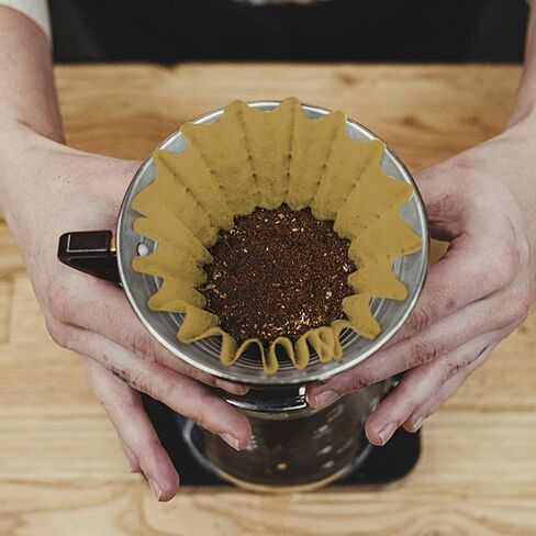 50 قطعة من فلاتر القهوة، 1-4 أكواب من فلاتر القهوة، ورق فلاتر سلة غير مبيضة باللون البني الطبيعي للمنزل، فلتر قهوة بكوب واحد للمكتب in Kuwait