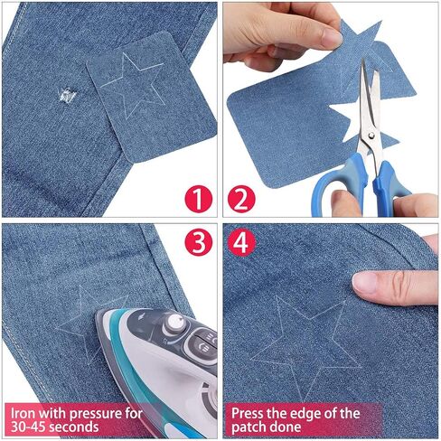 Annomor Patches for Jeans, Iron on Patches Denim Jean Patches for Clothing Repair, Inside Jeans, 5 Colors (4.9" X 3.7"), Pack of 5 in Saudi Arabia