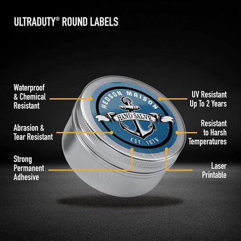 ملصقات Avery UltraDuty GHS، مقاومة للماء، ملصقات دائرية مقاس 2 بوصة، عبوة مكونة من 1200 ملصق أبيض للاستخدام مع طابعات الليزر in Saudi Arabia