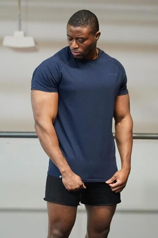 Jed North Men's Muscle Fitted Causal T-Shirt Gym Workout Bodybuilding & Everyday in Kuwait