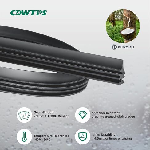 OEM Quality Windshield Wiper,24"+20" Windshield Wiper Blades,All-season Quiet and Durable Stable High Performance Water Repellent Wiper Blades for 3 Adapters (2-Pack) in Saudi Arabia