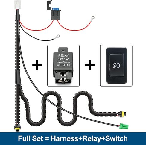 H11 H8 880 Fog Light Wiring Harness for 1998-2004 Nissan Frontier Xterra Titan Altima Maxima w/OEM Style ON/Off Switch Kit & 40A Relay Fog Lamps Socket Wire Connector for LED Fog Driving Lights in Saudi Arabia