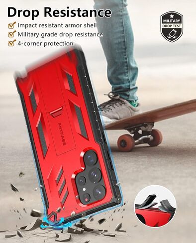 FNTCASE for Samsung Galaxy S23 Ultra Case, with Built-in Screen Protector in Saudi Arabia