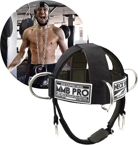 MMB Pro Series, Neck Muscle Trainer Kit, Functional Trainer & Neck Weight Lifting, Heavy-Duty Head Harness Weight Belt with Chain, Neck Builder, Resistance Band & Door Anchor, Neck in Saudi Arabia