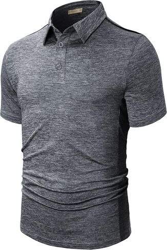 Polo Shirts for Men Dry Fit Short Sleeve Print Moisture Wicking Collared Golf Tennis T-Shirt in Saudi Arabia
