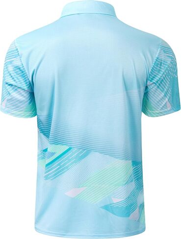 Polo Shirts for Men Dry Fit Short Sleeve Print Moisture Wicking Collared Golf Tennis T-Shirt in Saudi Arabia