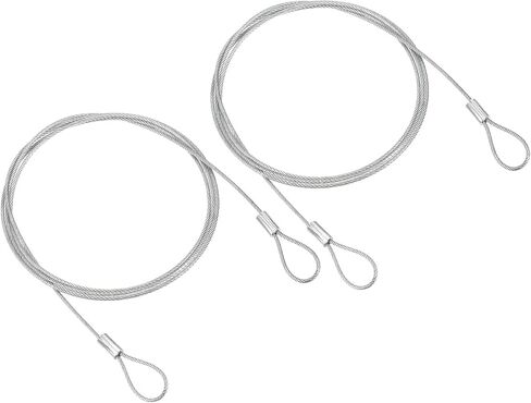 PATIKIL 3.3Ft Safety Cable Lock, 2 Pack Stainless Steel 1.5mm Dia Security Wire Rope with Double Loop for Stage Lighting Luggage Lock Blue in Kuwait