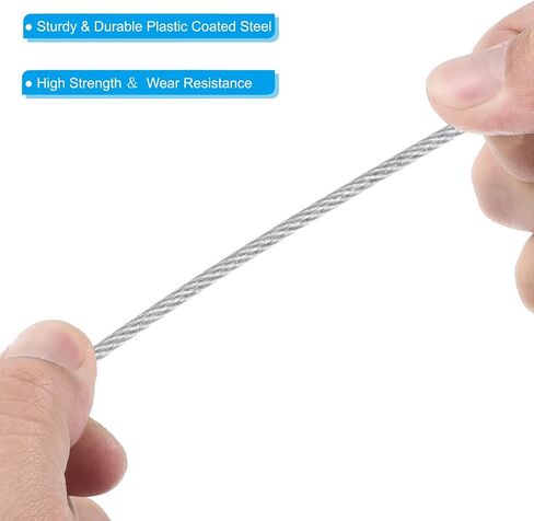 PATIKIL 3.3Ft Safety Cable Lock, 2 Pack Stainless Steel 1.5mm Dia Security Wire Rope with Double Loop for Stage Lighting Luggage Lock Blue in Kuwait