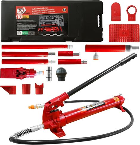 BIG RED T30306 Torin Hydraulic Long Ram Jack with Single Piston Pump and Clevis Base (Fits: Garage/Shop Cranes, Engine Hoists, and More): 3 Ton (6,000 lb) Capacity, Red in Saudi Arabia