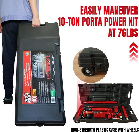 BIG RED T30306 Torin Hydraulic Long Ram Jack with Single Piston Pump and Clevis Base (Fits: Garage/Shop Cranes, Engine Hoists, and More): 3 Ton (6,000 lb) Capacity, Red in Saudi Arabia