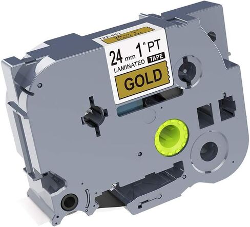 شريط ملصقات مصفح قياسي باللون الأسود على الذهب متوافق مع Brother P-Touch TZe-851 TZ851 TZe851 (24 مم × 8 متر) in Saudi Arabia