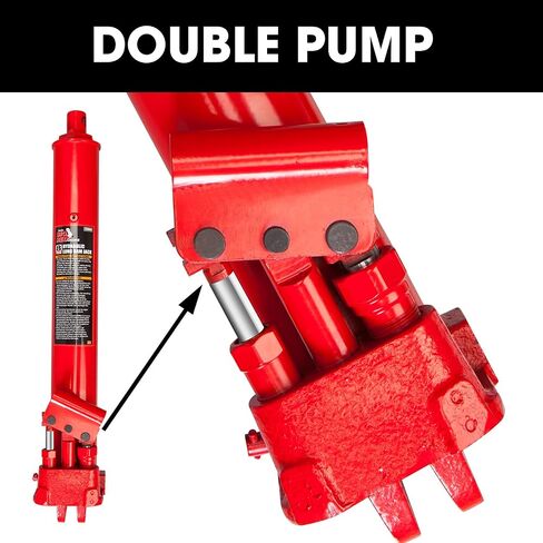 BIG RED T30306 Torin Hydraulic Long Ram Jack with Single Piston Pump and Clevis Base (Fits: Garage/Shop Cranes, Engine Hoists, and More): 3 Ton (6,000 lb) Capacity, Red in Saudi Arabia