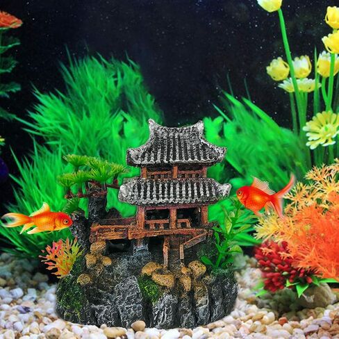 Hamiledyi Aquarium Classical Resin Castle Decorations Fish Tank Decorations Christmas Decor Set Realistic Castle,Hand Painted Fish Tank Hideout Aquarium Accessories in Saudi Arabia