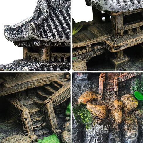 Hamiledyi Aquarium Classical Resin Castle Decorations Fish Tank Decorations Christmas Decor Set Realistic Castle,Hand Painted Fish Tank Hideout Aquarium Accessories in Saudi Arabia