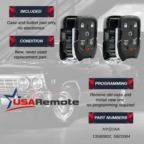 Case Shell Smart Key Fob Keyless Entry Remote fits 2014 2015 2016 2017 Chevy Tahoe Suburban / GMC Yukon (HYQ1AA) in Saudi Arabia