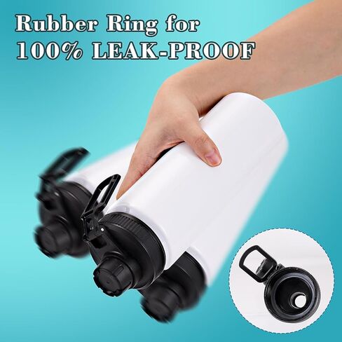 فراغات زجاجة مياه بالتسامي مع مقبض وغطاء صنبور، 6 عبوات، زجاجات مياه مخصصة بحجم 32 أونصة، من الفولاذ المقاوم للصدأ، مقاومة للتسرب وخفيفة الوزن، هدية DIY للرياضة والسفر وصالة الألعاب الرياضية والنساء والرجال، باللون الأبيض in Kuwait