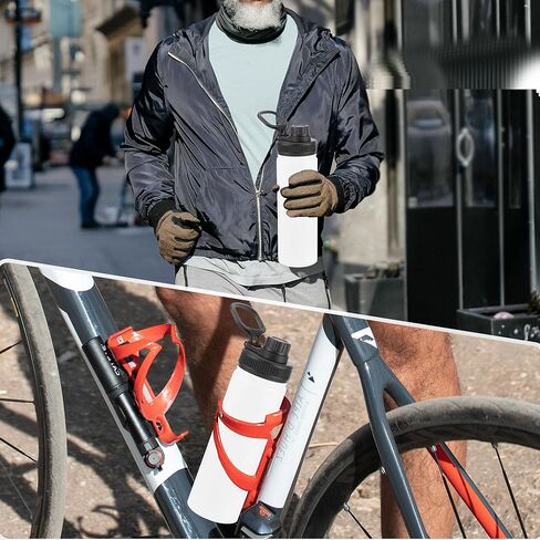 فراغات زجاجة مياه بالتسامي مع مقبض وغطاء صنبور، 6 عبوات، زجاجات مياه مخصصة بحجم 32 أونصة، من الفولاذ المقاوم للصدأ، مقاومة للتسرب وخفيفة الوزن، هدية DIY للرياضة والسفر وصالة الألعاب الرياضية والنساء والرجال، باللون الأبيض in Kuwait