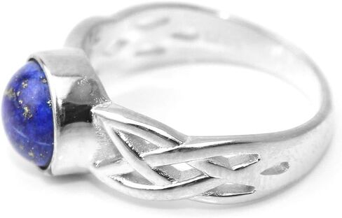 925 Sterling Silver Elena's Daylight New Ring Lapis Lazuli Jewelry Women Ring US Size 5 6 7 8 9# in Kuwait