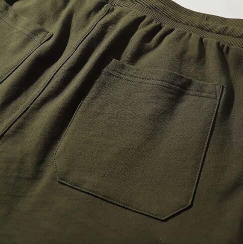 Men Cargo Shorts Lounge Elastic Waist Drawstring 250 Grams Cotton Casual Outdoor Sweat Short Pant with Multi Pockets in Saudi Arabia