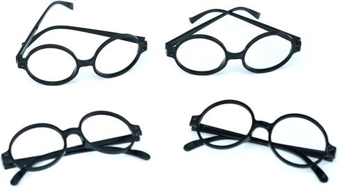 12 Pack Wizard Glasses Black Round Frame Eyeglasses with NO Lenses for Wizard Party Favors Halloween Cosplay Party Supplies Wizard Themed Birthday Party Costume Toys St Patrick's Day. in Saudi Arabia