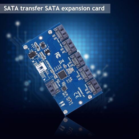 SATA Expansion Card, SATA 1 to 5 Port Converter, SATA Port Multiplier, SATA Adapter Card Riser Card Hub Support Windows 7 / XP/Vista / 8/10 etc. in Saudi Arabia