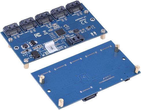 SATA Expansion Card, SATA 1 to 5 Port Converter, SATA Port Multiplier, SATA Adapter Card Riser Card Hub Support Windows 7 / XP/Vista / 8/10 etc. in Saudi Arabia