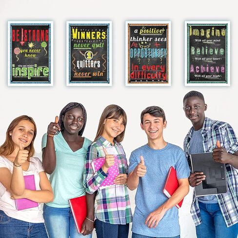 24 حزمة من الملصقات التحفيزية لديكور الفصول الدراسية والمكاتب في المدارس المتوسطة والثانوية، اقتباس ملهم، فن جداري لعقلية النمو للمعلمين والطلاب والمدرسة وتصميمات السبورة، 17.2 × 12 بوصة in Saudi Arabia