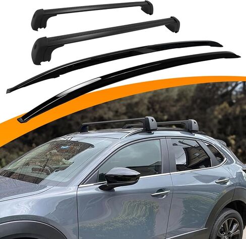 Snailfly 4PCS Roof Rack Cross Bars Fit for Mazda CX-30 CX30 2020 2021 2022 2023 2024 Cargo Bars Side Rails Crossbars Accessories Black in Saudi Arabia