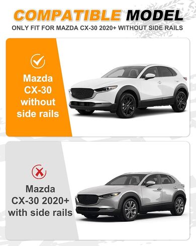Snailfly 4PCS Roof Rack Cross Bars Fit for Mazda CX-30 CX30 2020 2021 2022 2023 2024 Cargo Bars Side Rails Crossbars Accessories Black in Saudi Arabia