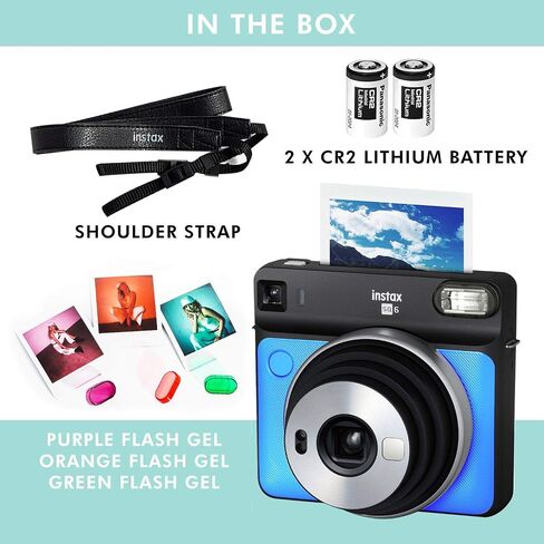 Fujifilm instax Square SQ6 Instant Film Camera (Blush Gold) + 20 Sheets Instant Square Film + Xpix Camera Strap + Fibertique Cloth (USA Warranty) in Saudi Arabia