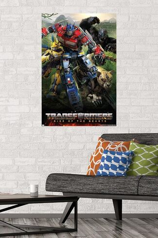 Trends International Transformers: Rise of the Beasts - Big 4 Wall Poster, 14.72" x 22.37", Barnwood Framed Version in Saudi Arabia