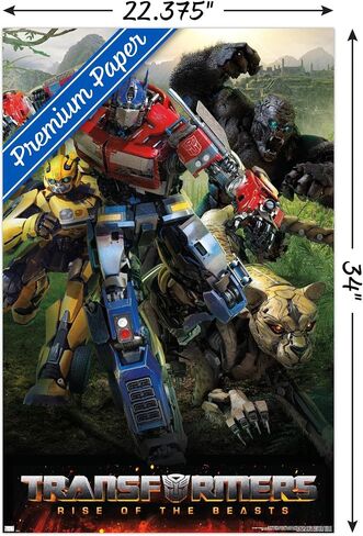 Trends International Transformers: Rise of the Beasts - Big 4 Wall Poster, 14.72" x 22.37", Barnwood Framed Version in Saudi Arabia