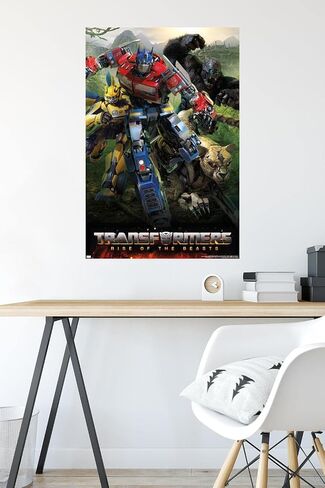 Trends International Transformers: Rise of the Beasts - Big 4 Wall Poster, 14.72" x 22.37", Barnwood Framed Version in Saudi Arabia