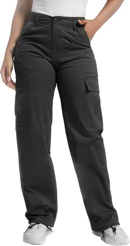 Soulsfeng Women's Baggy Cargo Pants Relaxed Fit Casual Cotton Hiking Pants with 6 Pockets in Saudi Arabia