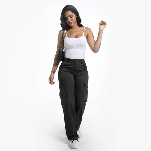 Soulsfeng Women's Baggy Cargo Pants Relaxed Fit Casual Cotton Hiking Pants with 6 Pockets in Saudi Arabia