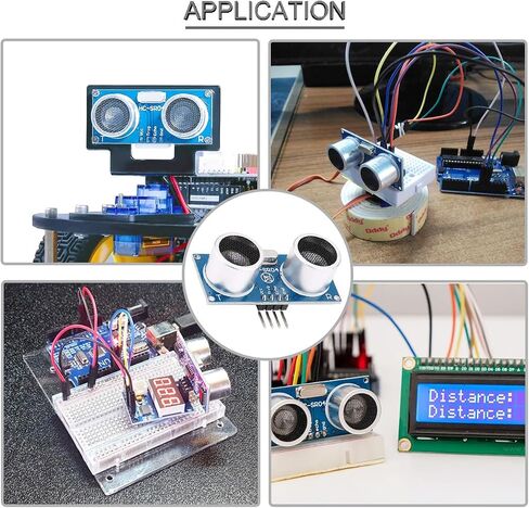 5 pcs HC-SR04 Ultrasonic Sensor Distance Module High Sensitivity Ultrasonic Module + Ultrasonic Sensor ranging Display Module with Mounting Bracket Dupont Cable Screw nut kit in Saudi Arabia