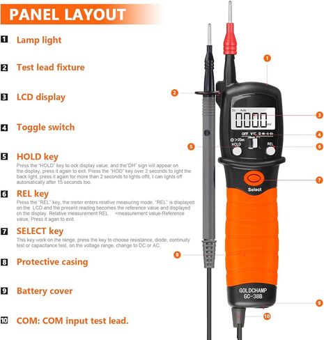 مقياس متعدد رقمي من نوع القلم، جهاز اختبار الجهد العالي AC DC 600V، قياس مقاومة النطاق التلقائي واختبار الاستمرارية مع الاحتفاظ بالبيانات، عرض الإضاءة الخلفية وإنذار الاستمرارية للمنزل والصناعة in Kuwait