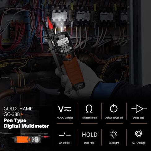 مقياس متعدد رقمي من نوع القلم، جهاز اختبار الجهد العالي AC DC 600V، قياس مقاومة النطاق التلقائي واختبار الاستمرارية مع الاحتفاظ بالبيانات، عرض الإضاءة الخلفية وإنذار الاستمرارية للمنزل والصناعة in Kuwait